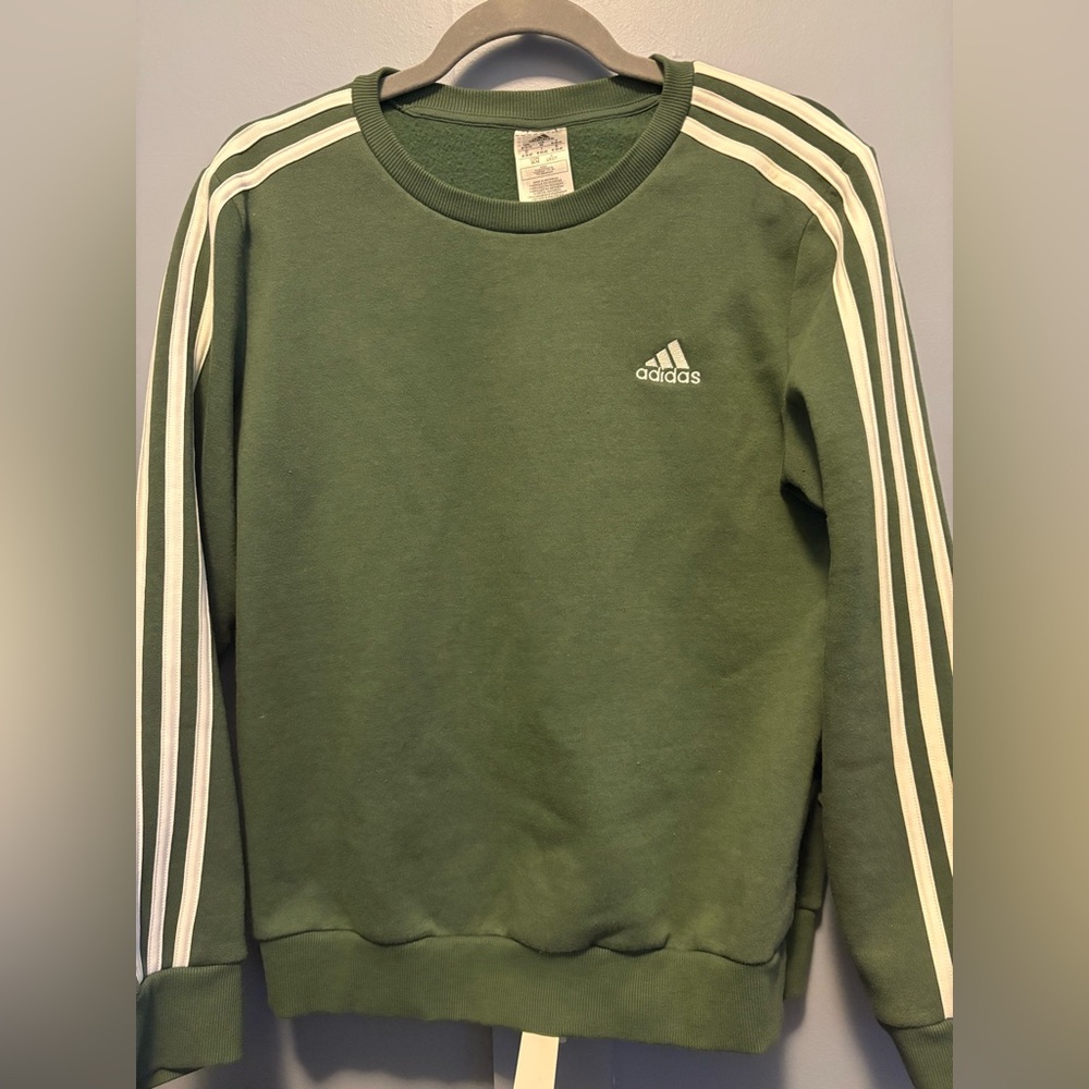 Adidas olive green sweatshirt. Gently worn.